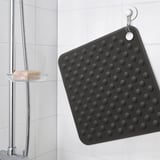 BLÅSJÖN Shower mat, grey, 50x50 cm