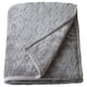 Folded soft grey blixxabacken blanket with textured diamond pattern, made from recycled polyester fleece, offering warmth and comfort.