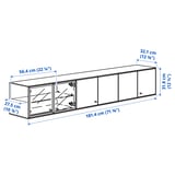 BOASTAD Wall shelf, black/oak veneer, 181x32x32 cm