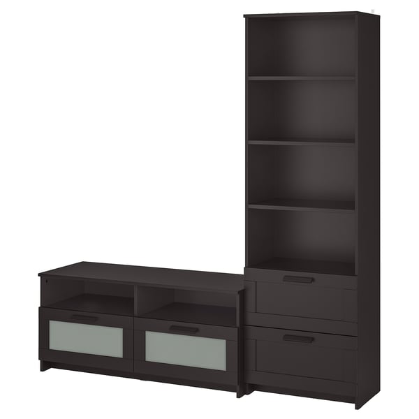 BRIMNES TV storage combination, black, 180x41x190 cm