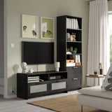 BRIMNES TV storage combination, black, 180x41x190 cm