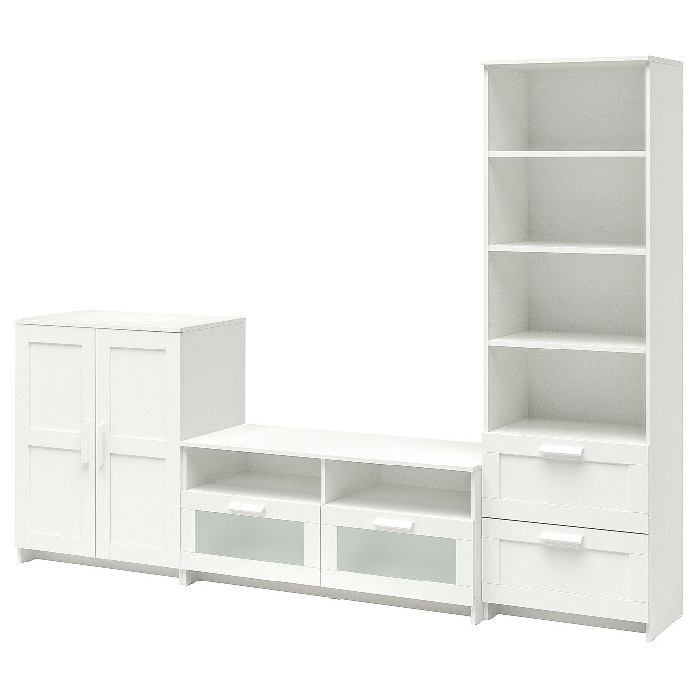BRIMNES TV storage combination, white, 258x41x190 cm (1015/8x161