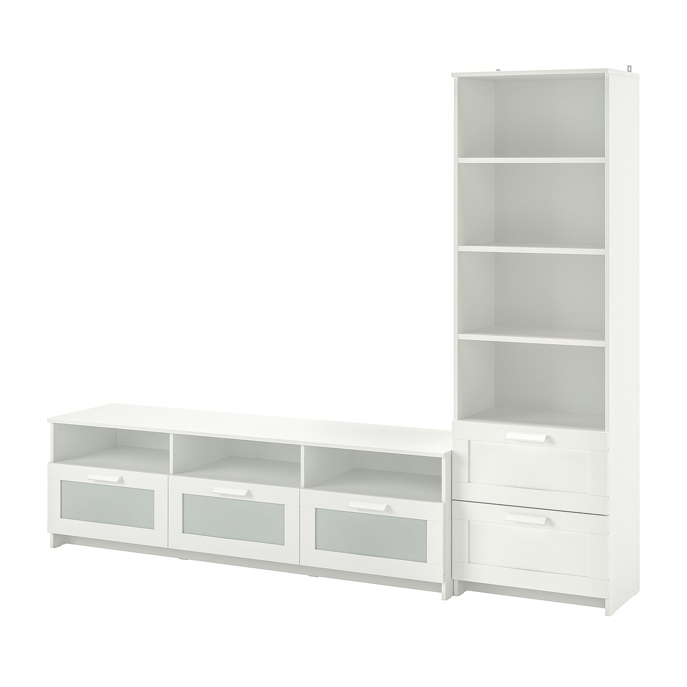 BRIMNES TV storage combination, white, 240x41x190 cm (94 1/2x16 1/8x74 3/4 ")