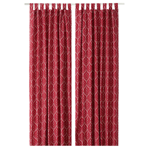 BRITTKARIN red patterned curtains, cotton.