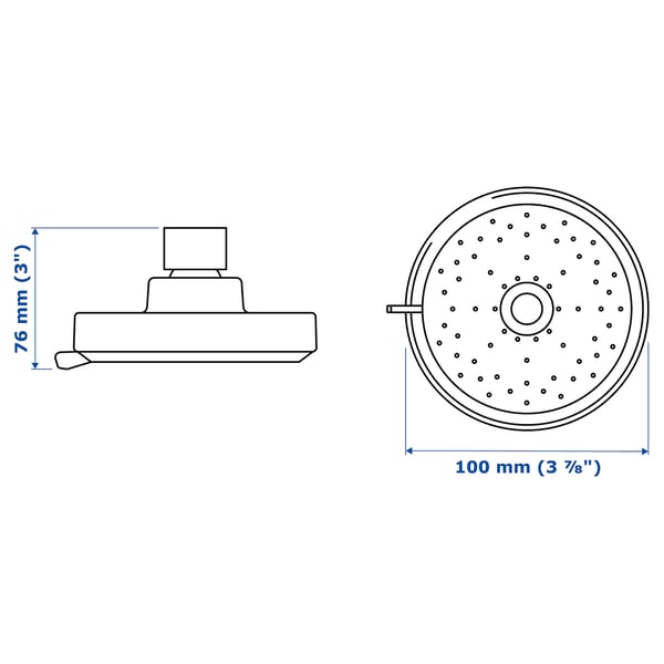 BROGRUND 5-spray showerhead, chrome-plated