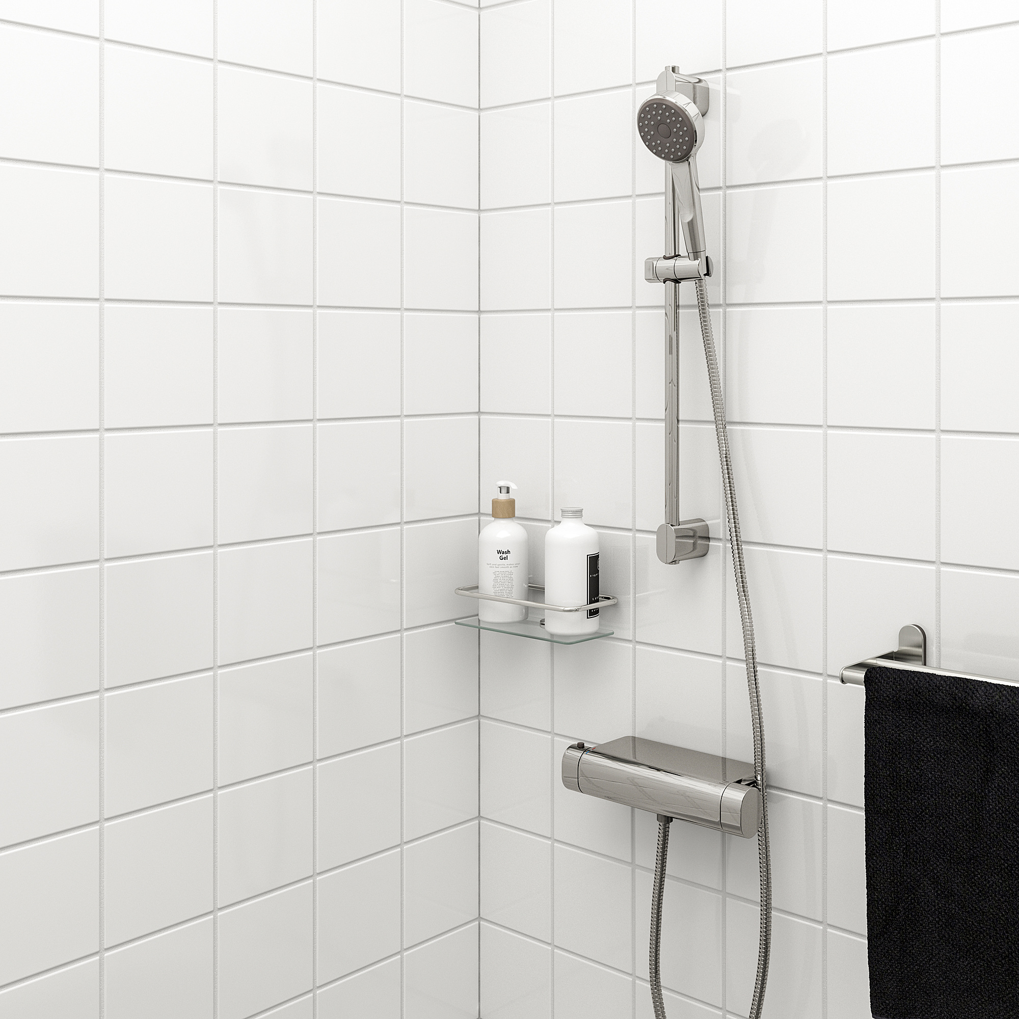 BROGRUND Riser rail with handshower kit, chrome-plated