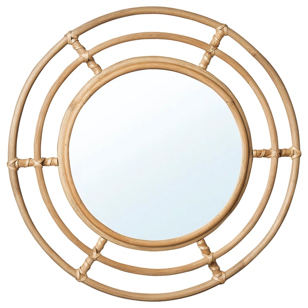 BUSKBO Mirror, rattan, 42 cm