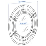 BUSKBO Mirror, rattan, 42 cm