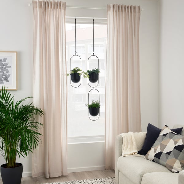 CHILISTRÅN Hanging planter, in/outdoor black, 12 cm