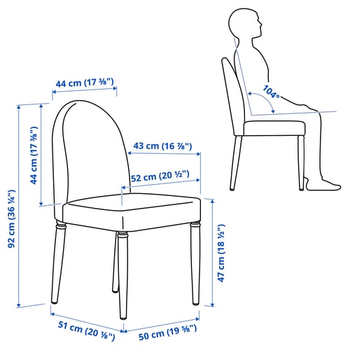 Illustration with measurements for the product: DANDERYD.