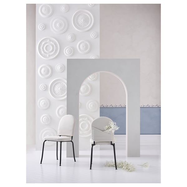 DANDERYD / EBBALYCKE Table and 6 chairs, white/Idekulla beige, 180 cm