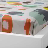 DOFTKLINT Flat sheet and pillowcase, white/multicolour, 150x260/50x80 cm