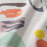 DOFTKLINT Flat sheet and pillowcase, white/multicolour, 150x260/50x80 cm