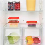 DRAKFISK Food container, transparent/red, 230 ml