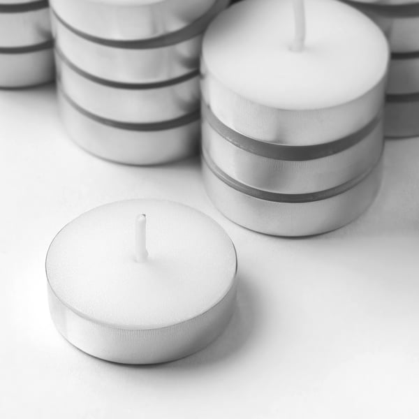 DRILLSNÄPPA Unscented tealight, 2.5 hr