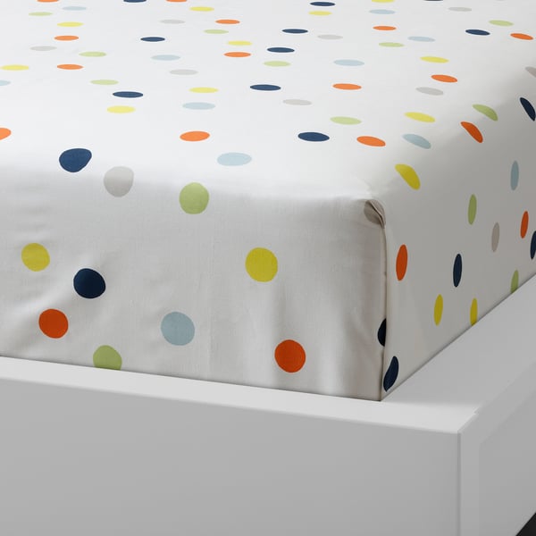 DRÖMLAND Flat sheet and pillowcase, multicolour, 150x250/50x80 cm
