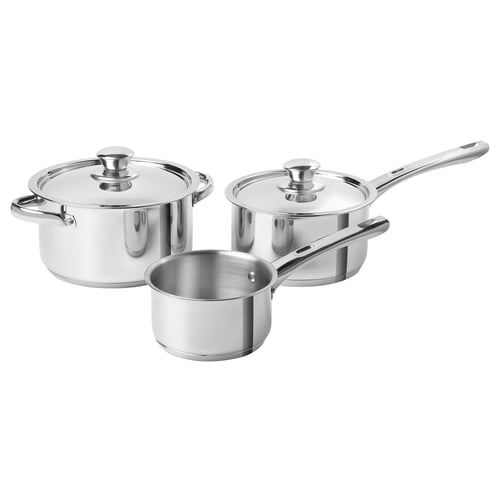 Stainless steel 3-piece cookware set
