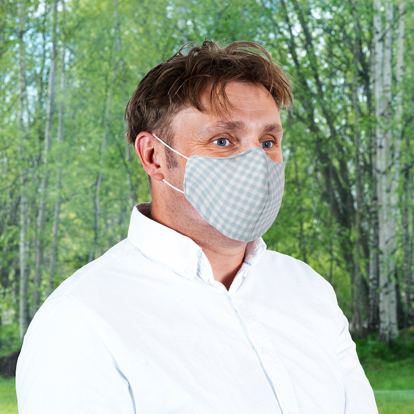 EGENARTAD Reusable community mask, nonmed blue/yellow IKEA