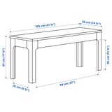 EKEDALEN / EKEDALEN Table and 2 benches, white/white, 120/180 cm