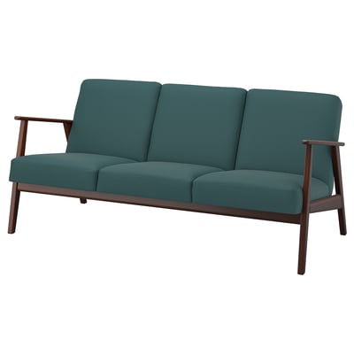 EKENÄSET 3-seat sofa, Kelinge grey-turquoise