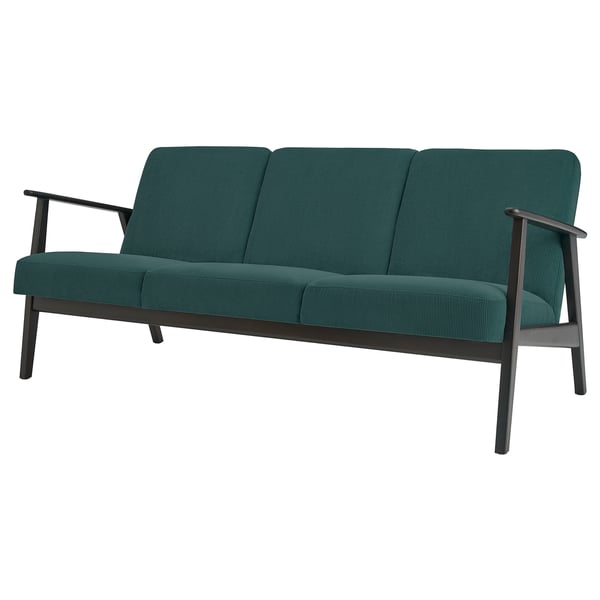 EKENÄSET 3-seat sofa, Kelinge grey-turquoise