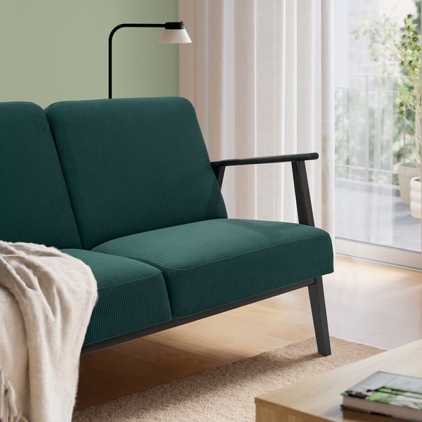 EKENÄSET 3-seat sofa, Kelinge grey-turquoise