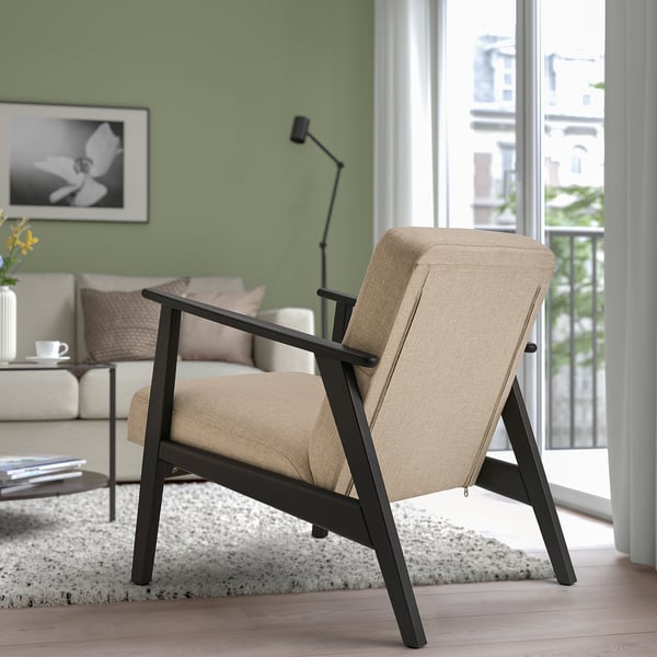 EKENÄSET Armchair, Kilanda light beige