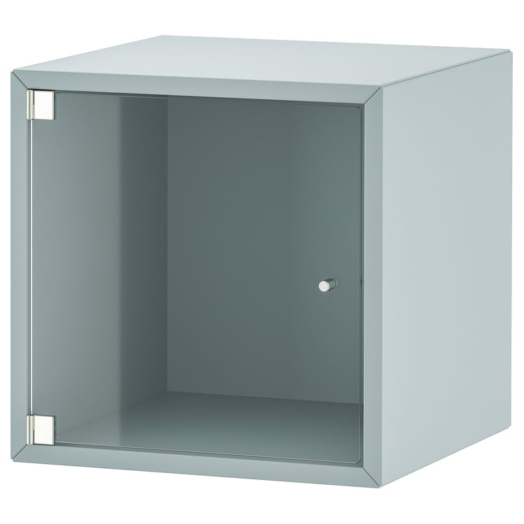 EKET wall with glass door, light greyblue, 35x35x35 cm (133/4x133/4x133/4") IKEA