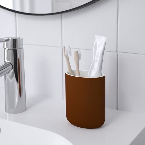 EKOLN toothbrush holder, brown IKEA