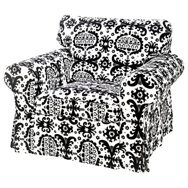 Ektorp Armchair Cover Ursprunglig White Black Ikea