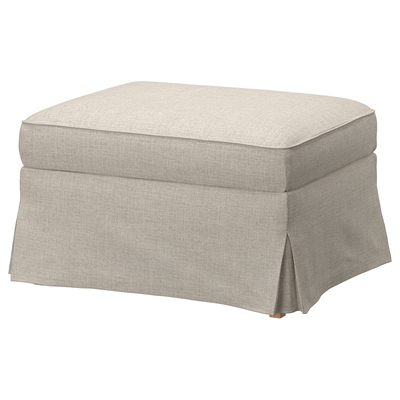 EKTORP Footstool with storage, Kilanda light beige