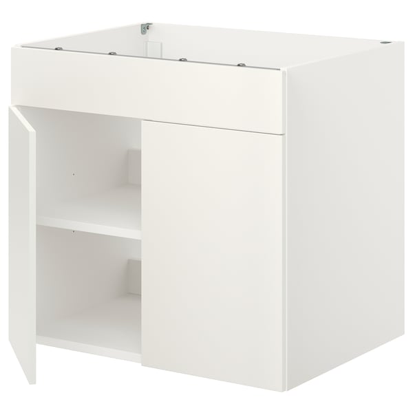 ENHET Base cabinet for hob w door, white, 80x62x75 cm