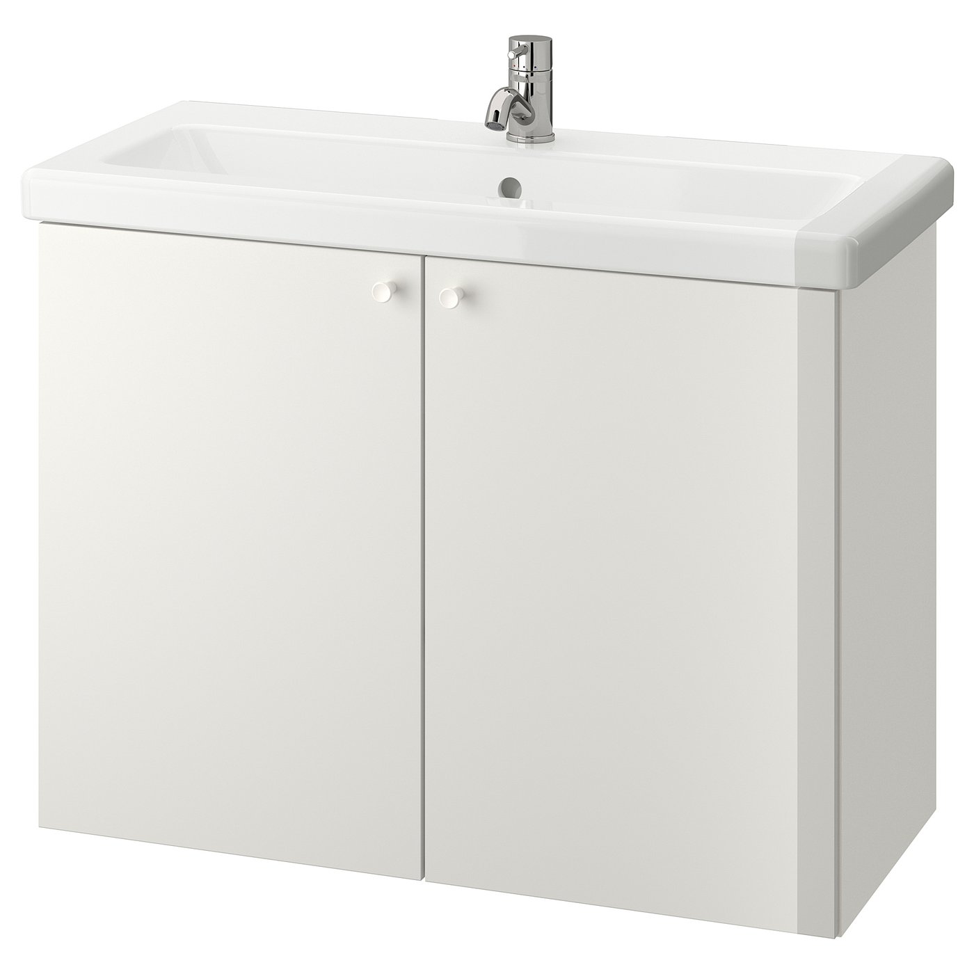 ENHET / TVÄLLEN Washbasin with 2 doors, white/Pilkån tap
