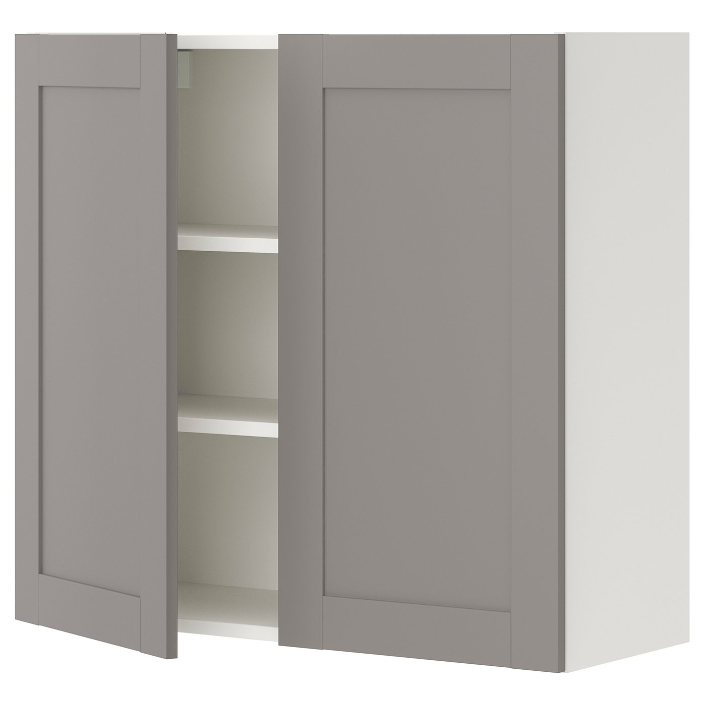 トイガン IKE ENHET mirror cabinet with 2 doors, white/grey frame, 80x32x75 cm