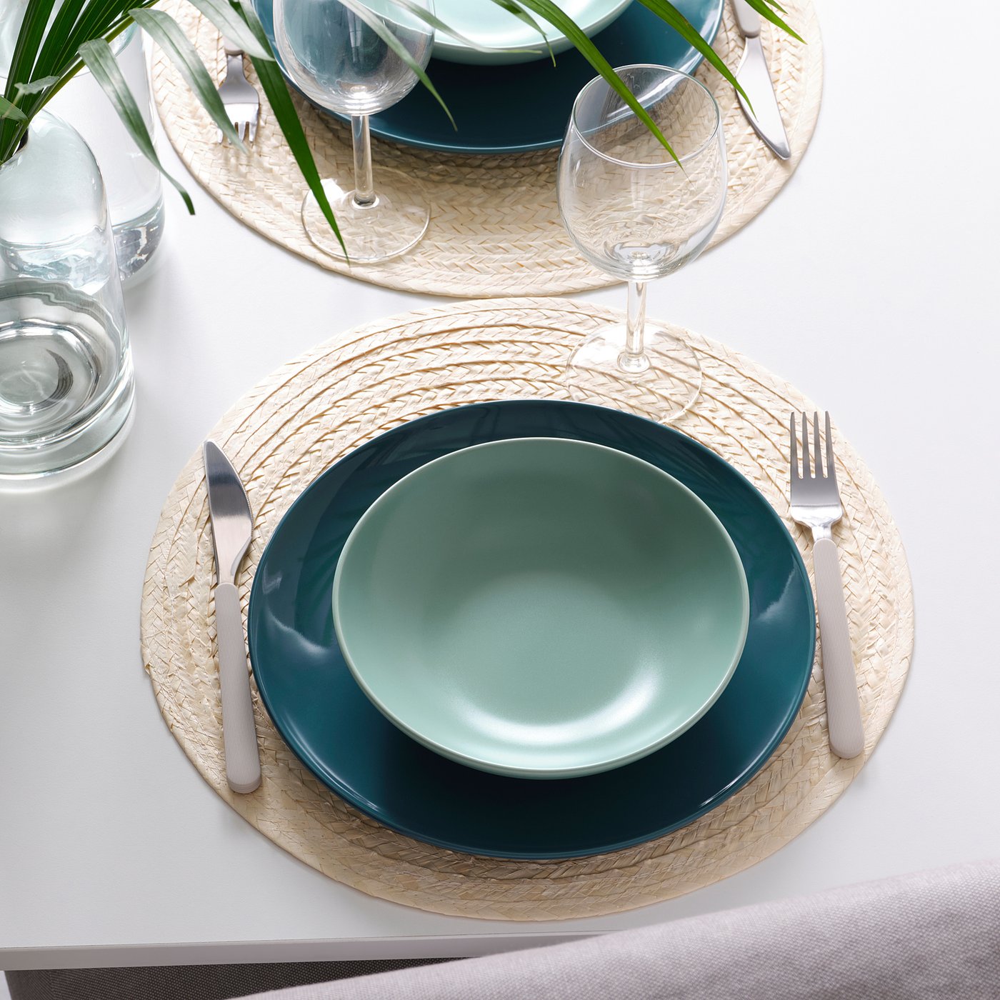 FÄRGKLAR Deep plate matt light turquoise 19 cm (7 ½ 