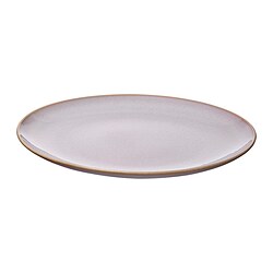 A FÄRGKLAR dinner plate, featuring a simple, round, white design with a subtle speckled pattern. It is made of stoneware with a reactive glaze.