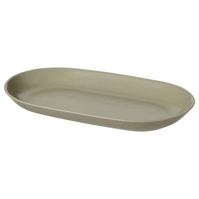 FÄRGKLAR Serving plate, matt green, 36x22 cm