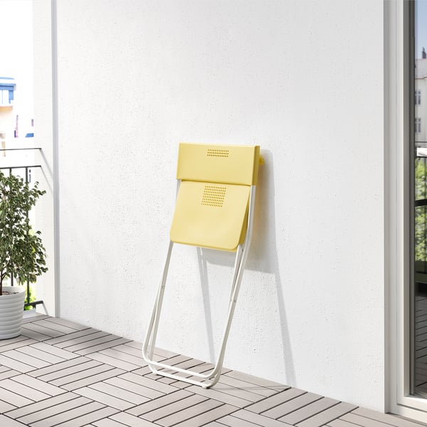 FEJAN Chair, outdoor, foldable yellow