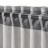 FJÄDERMOTT Curtains, 1 pair, white/grey/with heading tape, 145x250 cm