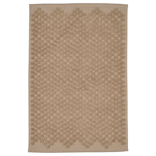 FJÄLLKATTFOT Bath mat, beige, 40x60 cm
