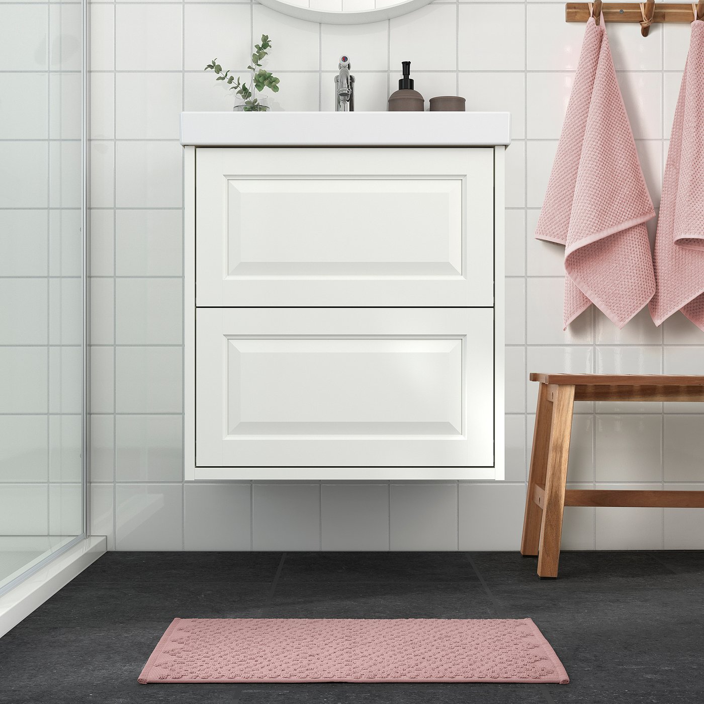 FJÄLLKATTFOT Bath mat pale pink 40x60 cm (16x24 