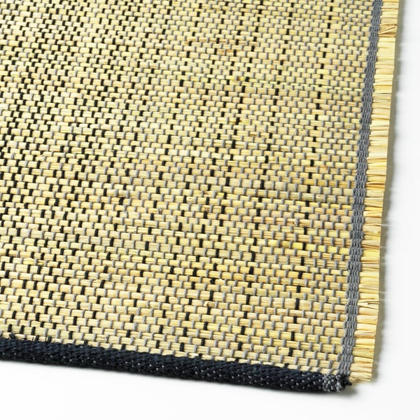 FÖRÄNDRING Place mat handmade/rice straw black/natural IKEA