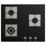 FÖRBRÄNNA Gas hob, black, 60 cm
