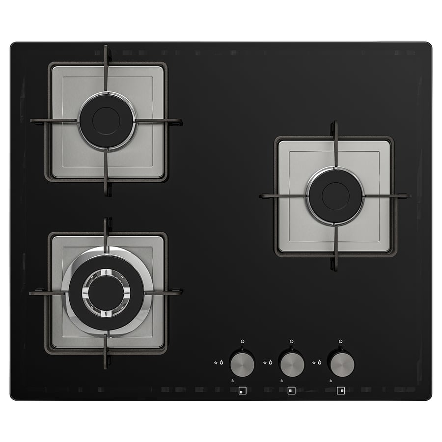 FÖRBRÄNNA gas hob, black, 60 cm (235/8") IKEA