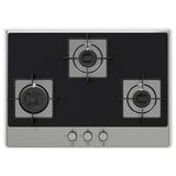 FÖRDJUPA Gas hob, black/stainless steel, 72 cm