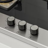 FÖRDJUPA Gas hob, black/stainless steel, 72 cm