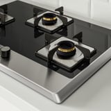 FÖRDJUPA Gas hob, black/stainless steel, 72 cm