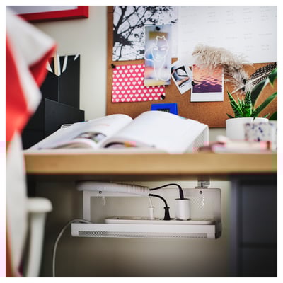 FÖRSÄSONG Cable management tray, white, 38 cm