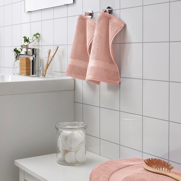 FREDRIKSJÖN Washcloth, light pink, 30x30 cm