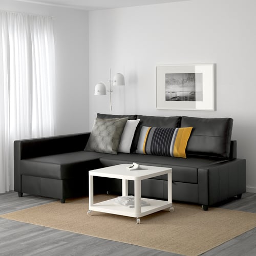 FRIHETEN corner sofa-bed with storage, Bomstad black - IKEA